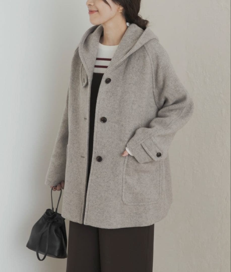 新品　エアリーウールフードコート 杢GREGE アーバンリサーチドアーズ