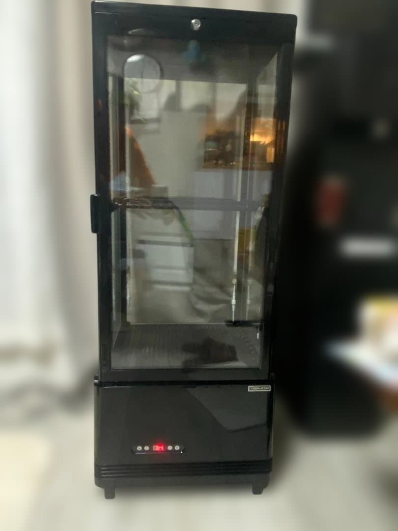 レマコム 4面ガラス冷蔵ショーケース RAG-105SLB 105L LED照明