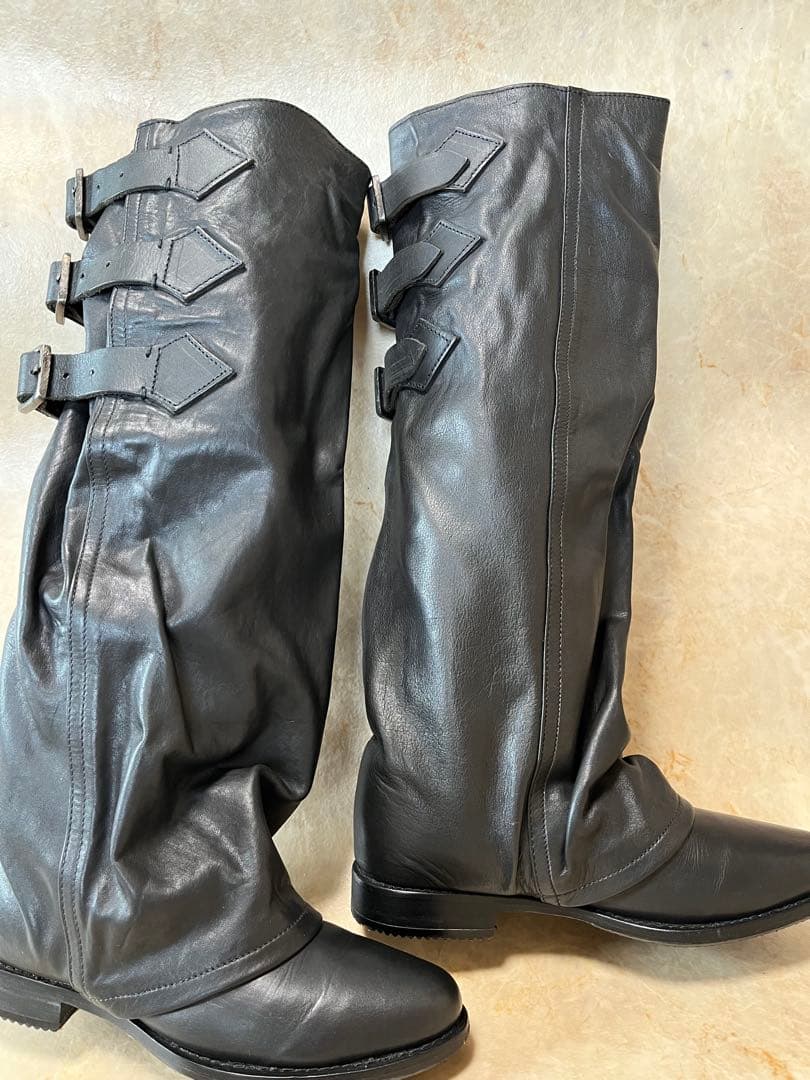 zuccaパンツブーツ　ナウシカブーツ　黒レザー 超希少❣️ハンドメイド❣️購入困難