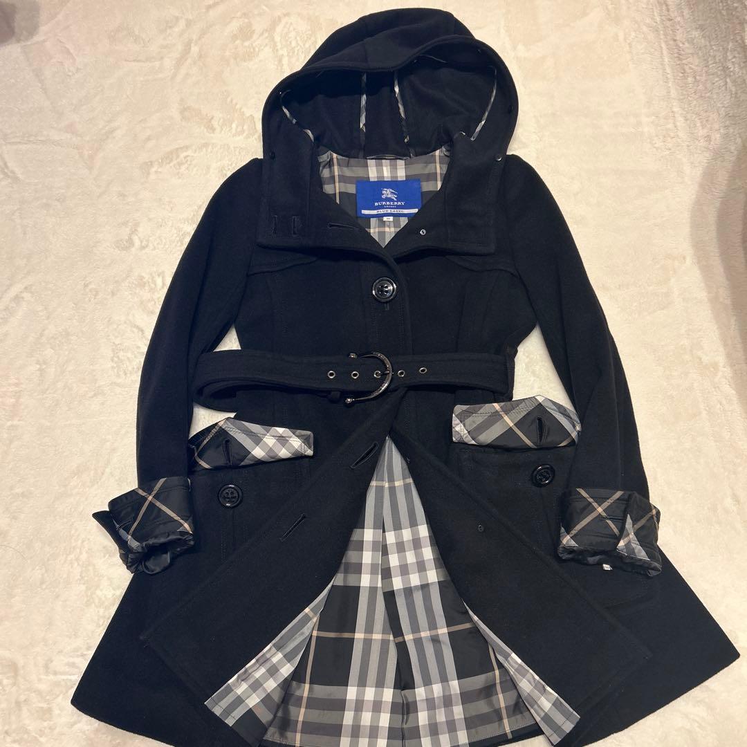 BURBERRY BLUE LABEL ロングコート38 黒　M