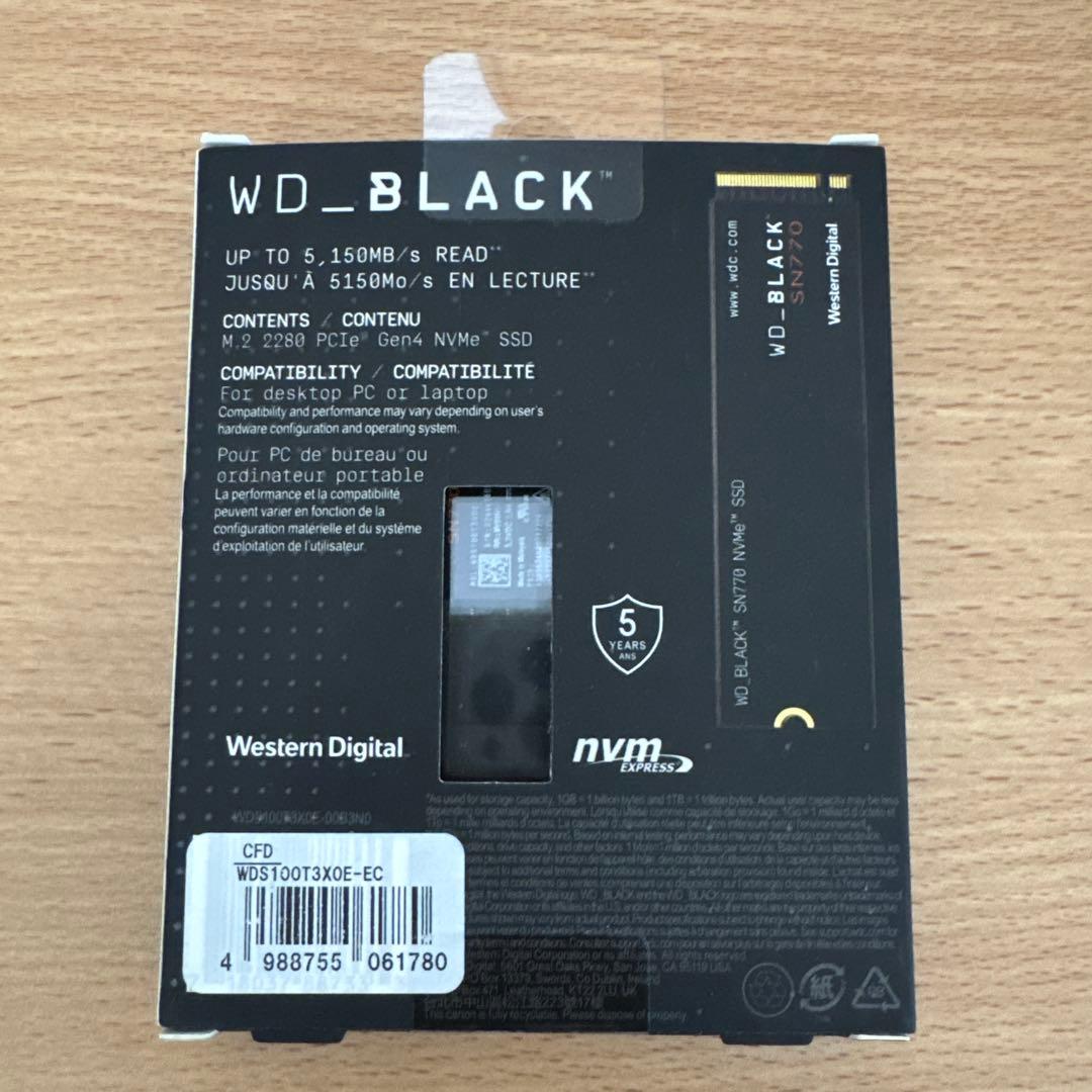 内蔵型SSD WD_BLACK SN770 1TB NVMe SSD