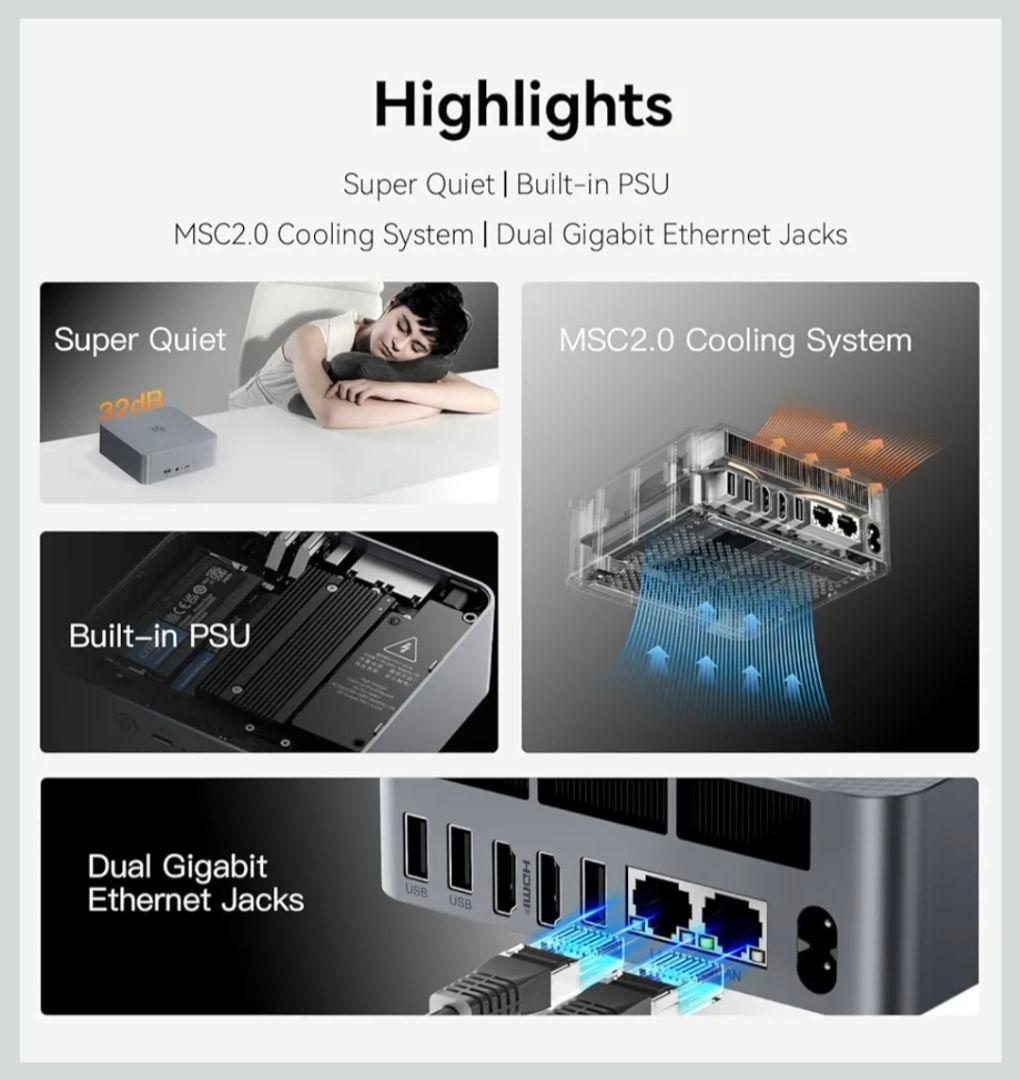 ミニPC Beelink EQR6 Ryzen 7 7735hs 24GB 500GB