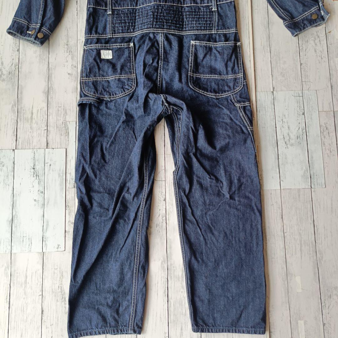 美品 Lee リー デニムつなぎ オールインワン 濃紺 M 復刻 ハウスタグ