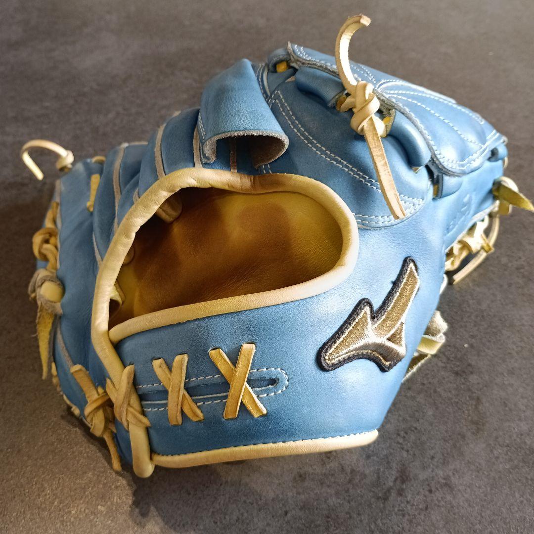 Mizuno グローバルエリート 軟式グローブ 青