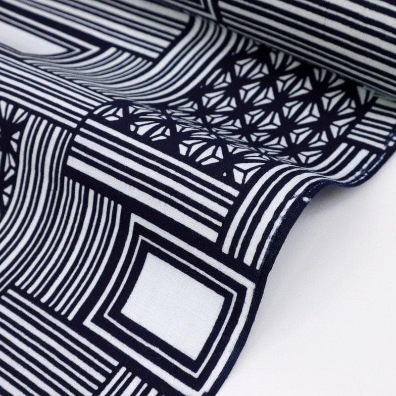 《りん★手縫い仕立て＋浴衣『ジョン・ワイツ』幾何学寄せ柄■反25-131》