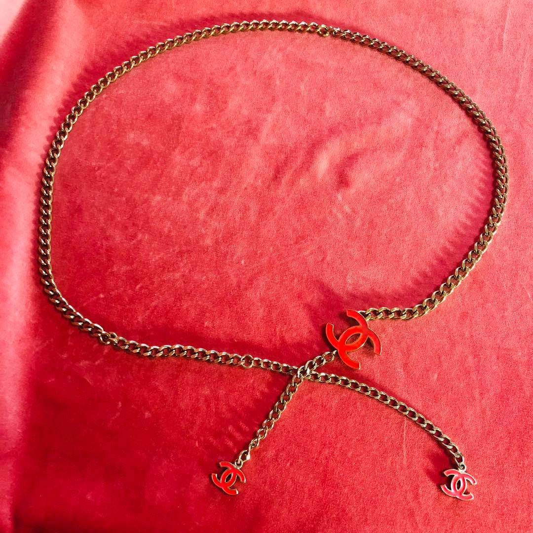 CHANEL vigntage チェーンベルト ココマーク ロゴ 箱付き