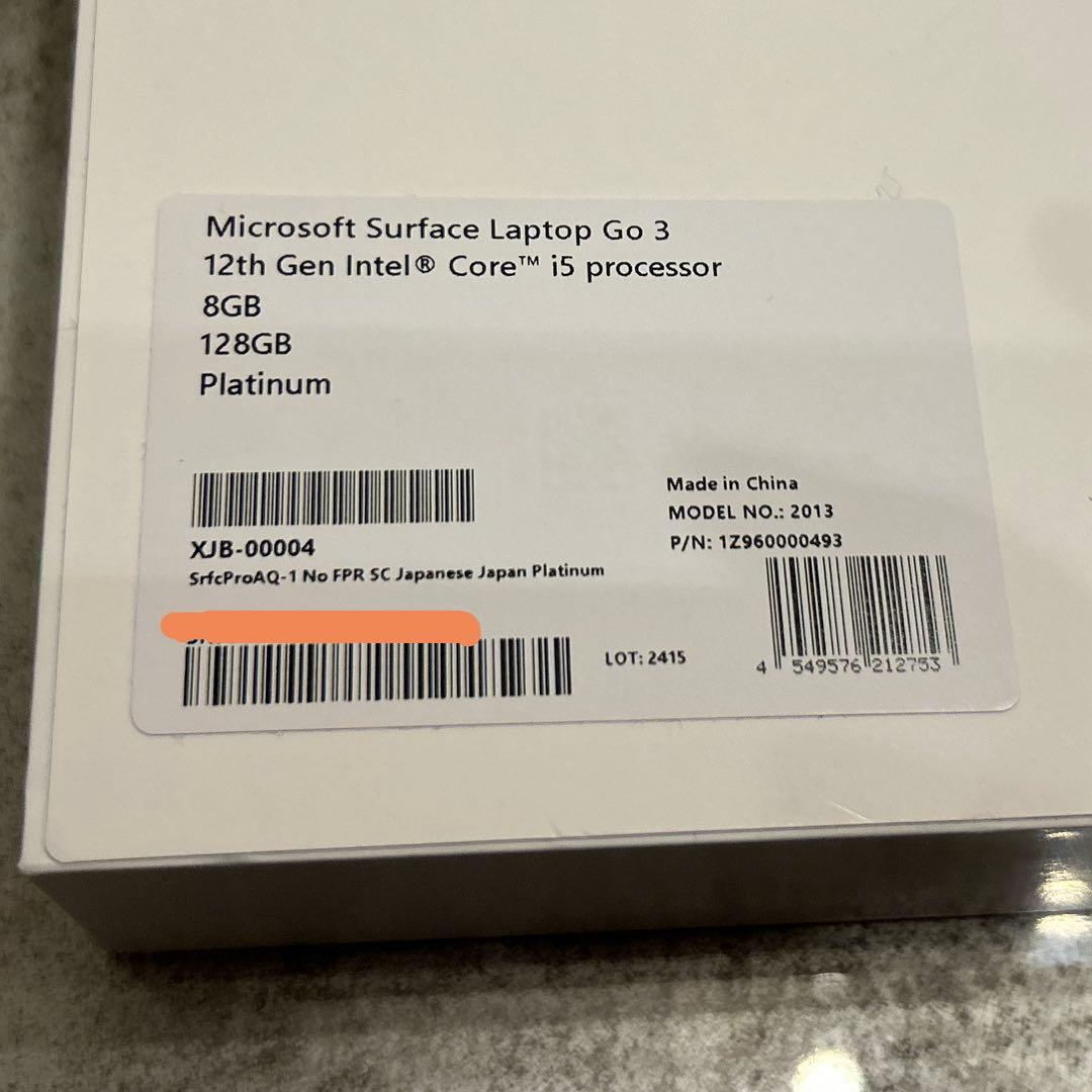 Windowsノート本体 Microsoft Surface Laptop Go3 XJB-00004