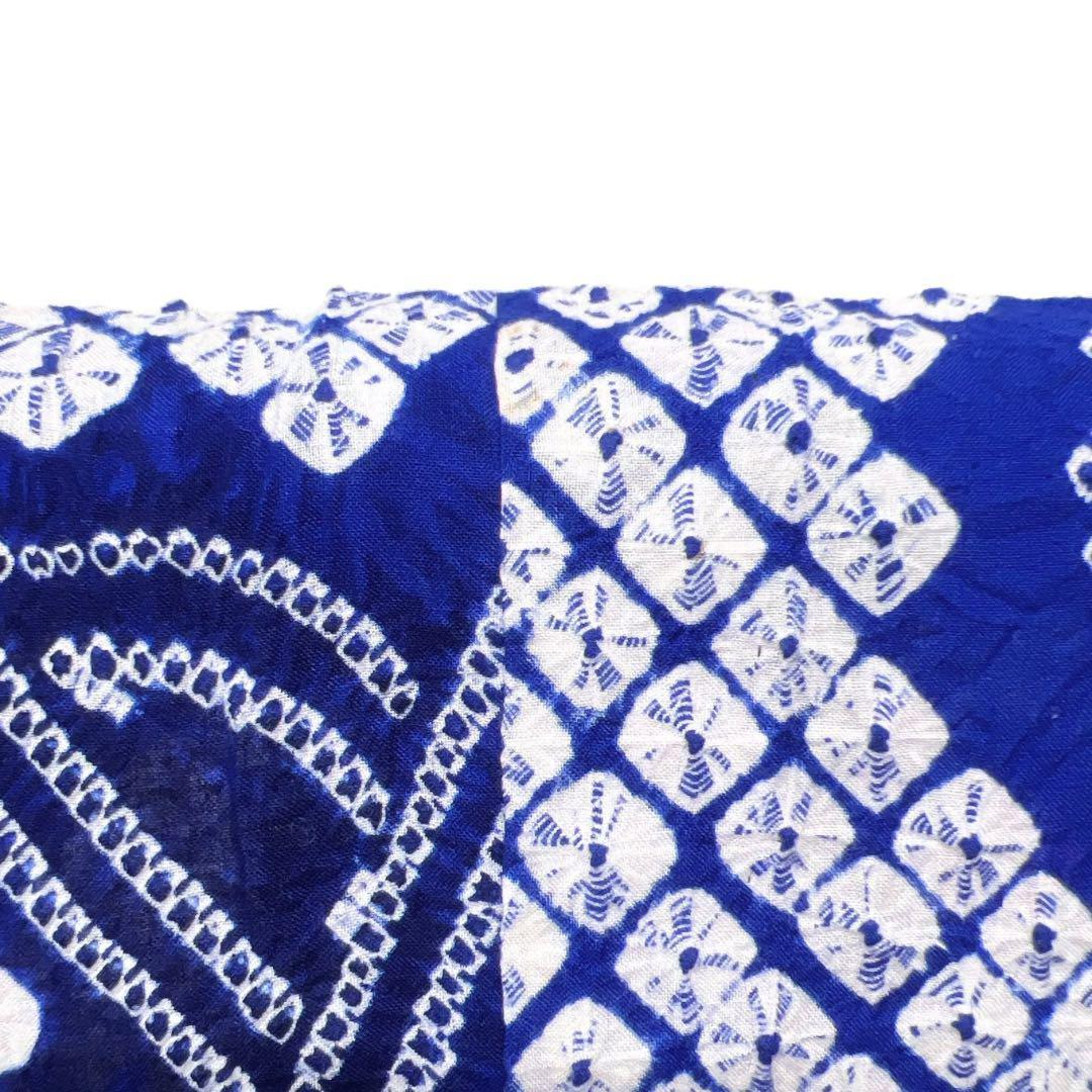 浴衣　有松鳴海絞り　朝顔　花模様　蔦　鹿の子　着物　064w d