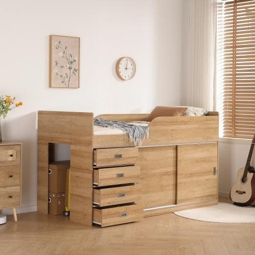 【マット付き】システムベッド ロフトベッド S 木製 高さ115cm シングル