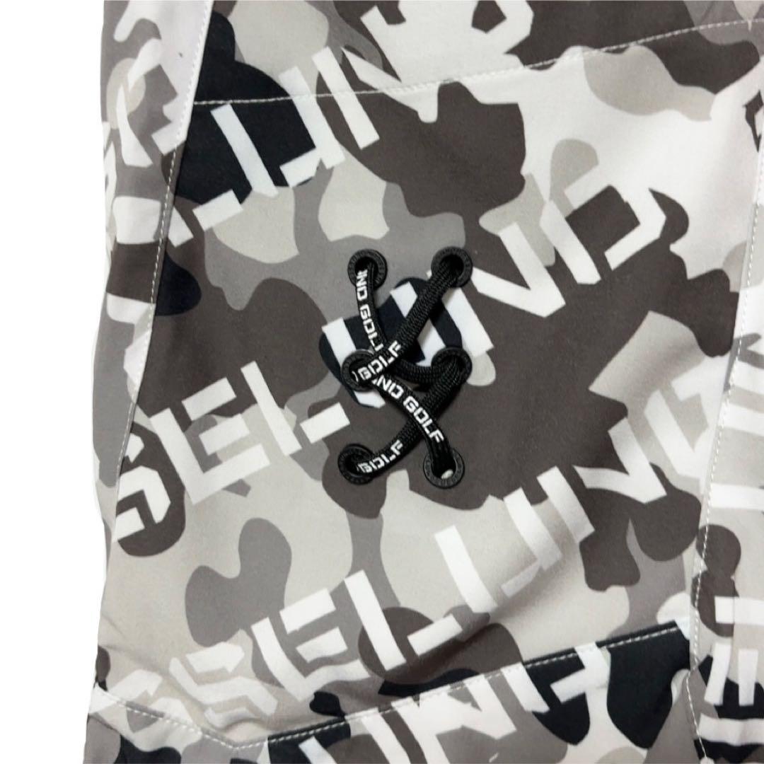 新品 ラッセルノ ゴルフ メッシュ ポケット ショーツ ブラック カモ L 5