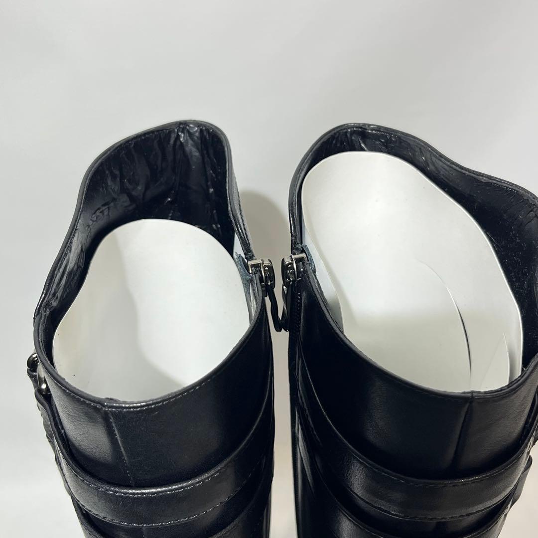 新品　DIANA ダイアナ ロングブーツ サイドジップ ブラック　ダブルベルト