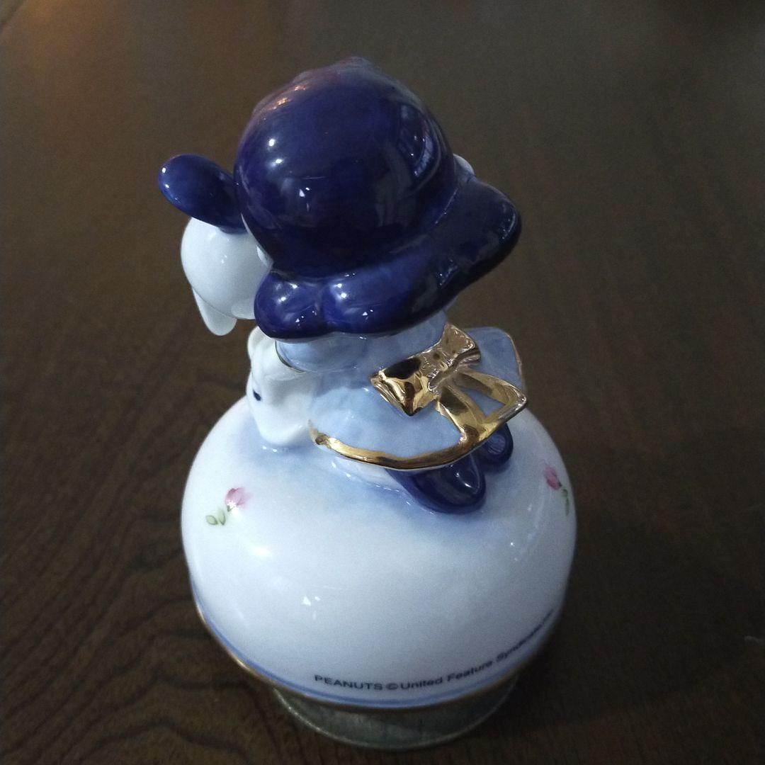 スヌーピーとルーシーのアンティークオルゴール 陶器製