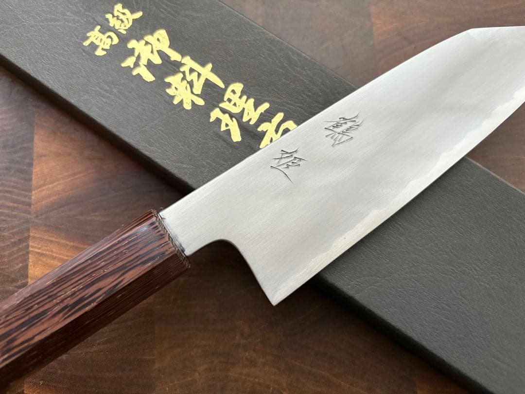 堺打刃物　切付　文化包丁　180mm 6寸　白ニ　三徳　包丁　和包丁　白鋼