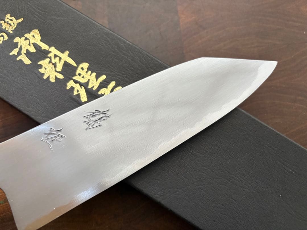 堺打刃物　切付　文化包丁　180mm 6寸　白ニ　三徳　包丁　和包丁　白鋼