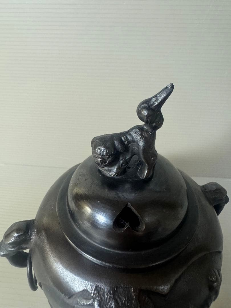 2405 銅製　三足　獅子　香炉