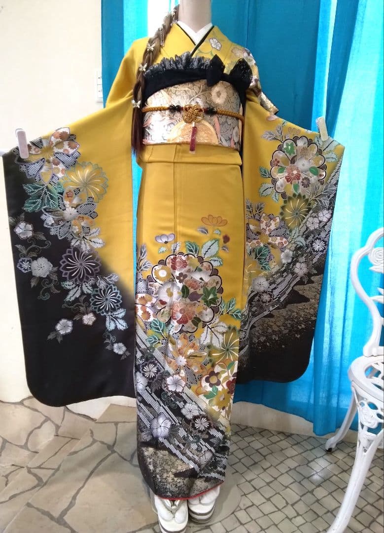 振袖フルセット、正絹振袖、成人式、重ね衿、帯揚げ帯締め、西陣袋帯、長襦袢