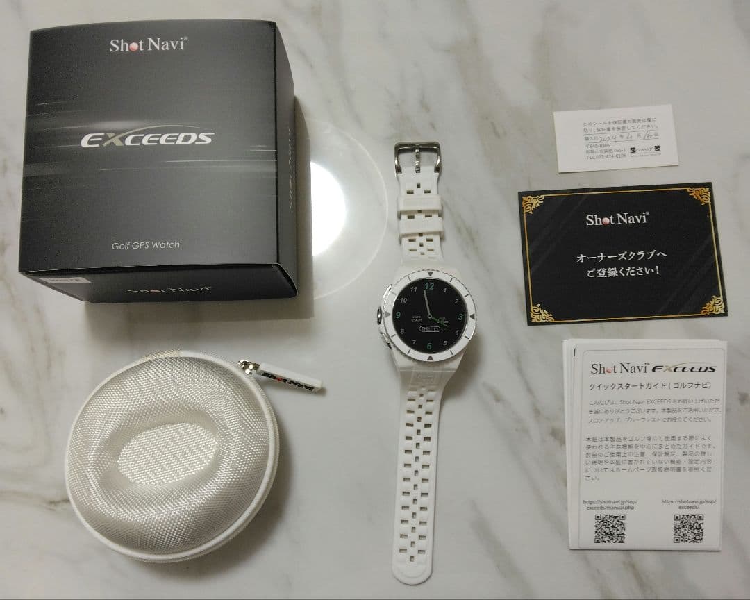 ショットナビEXCEEDS ゴルフ GPS ウォッチ ホワイト