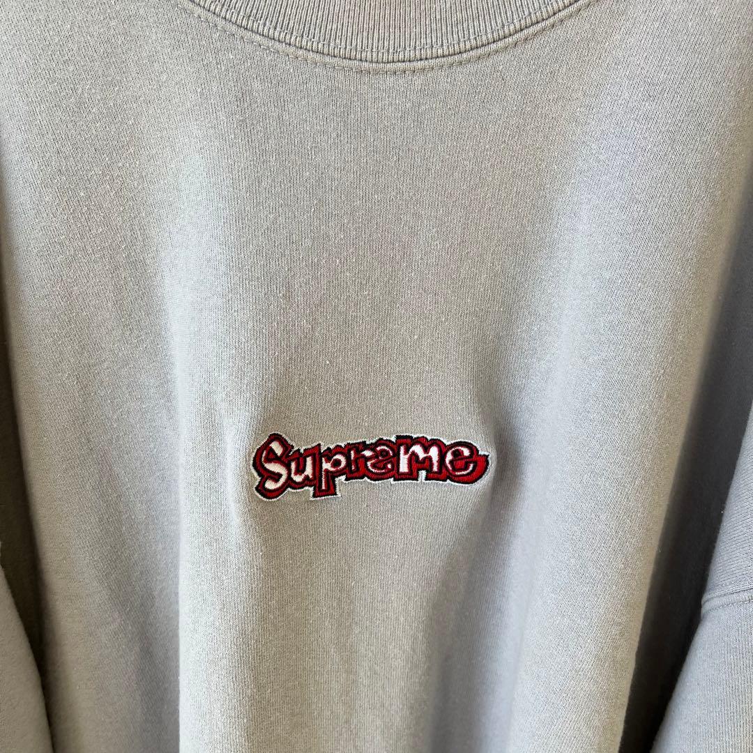 【XXL相当】シュプリームスウェット【グレー】ワンポイントロゴ⭐︎トレーナー