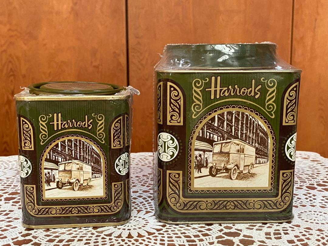 【未開封】ヴィンテージ Harrodsハロッズ紅茶缶 /ティーバッグ 1997年