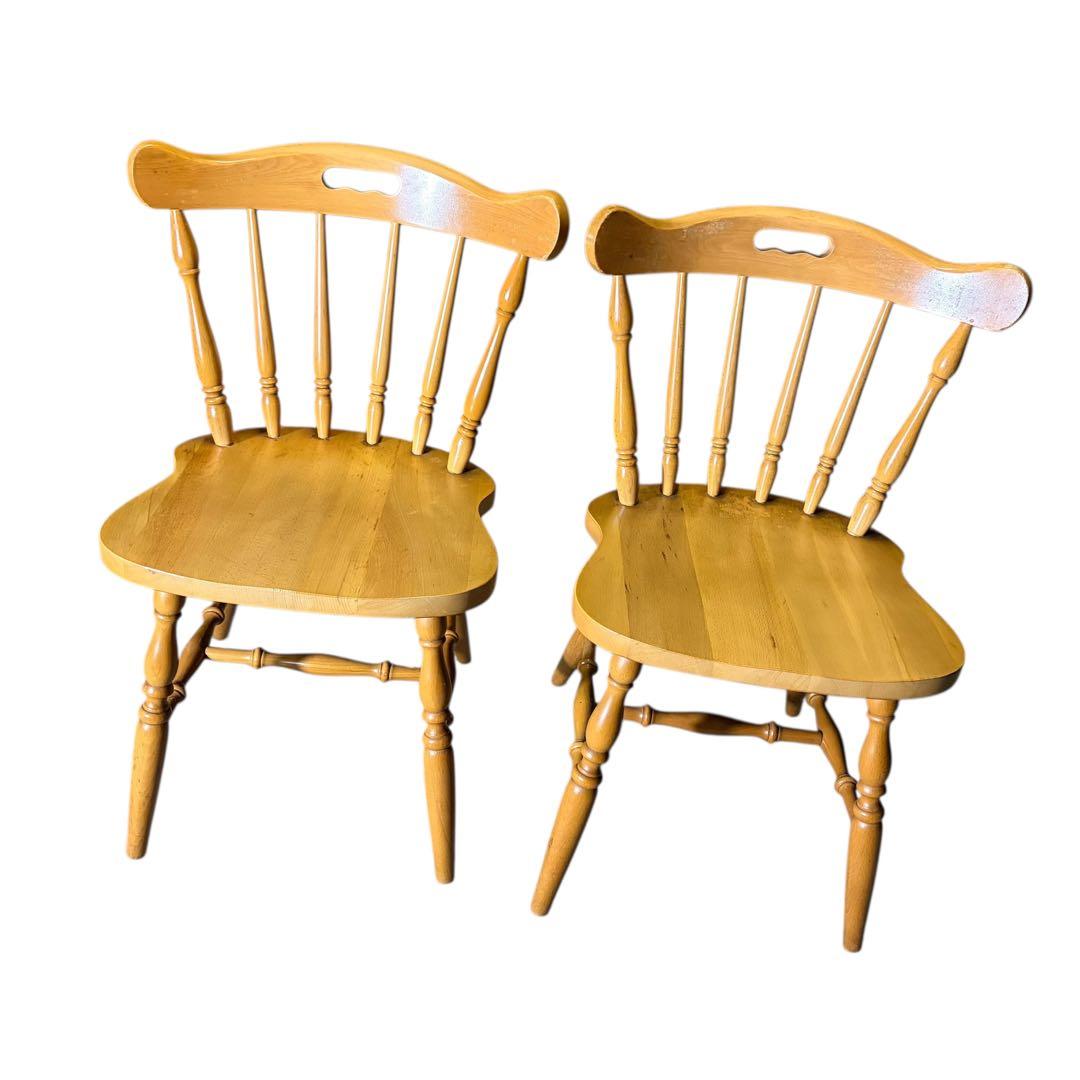 【美品】柏木工 ダイニングチェア ウィンザーチェア ナチュラル 2脚セット
