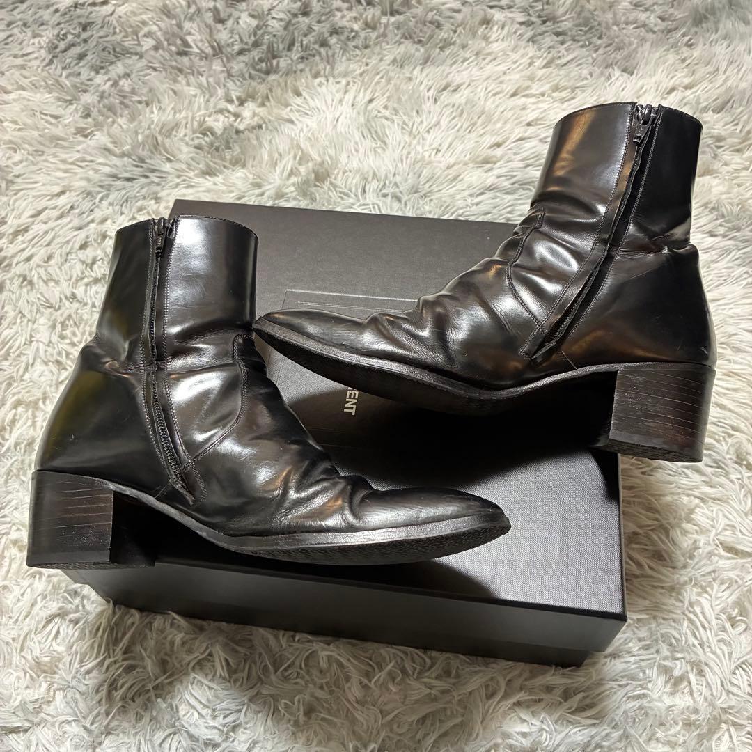 【○箱あり】SAINT LAURENT PARIS 本革 41 BLACK