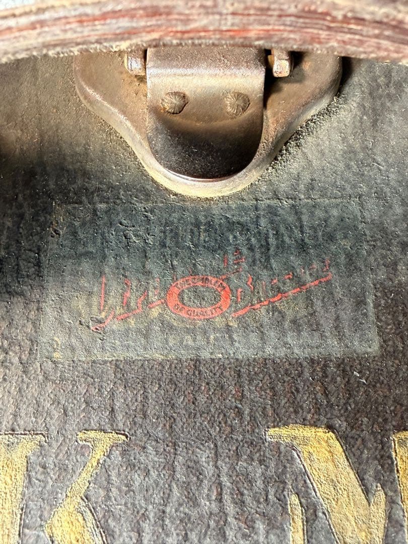 #アンティーク トランクケース 木製 革風素材 ヴィンテージ収納箱