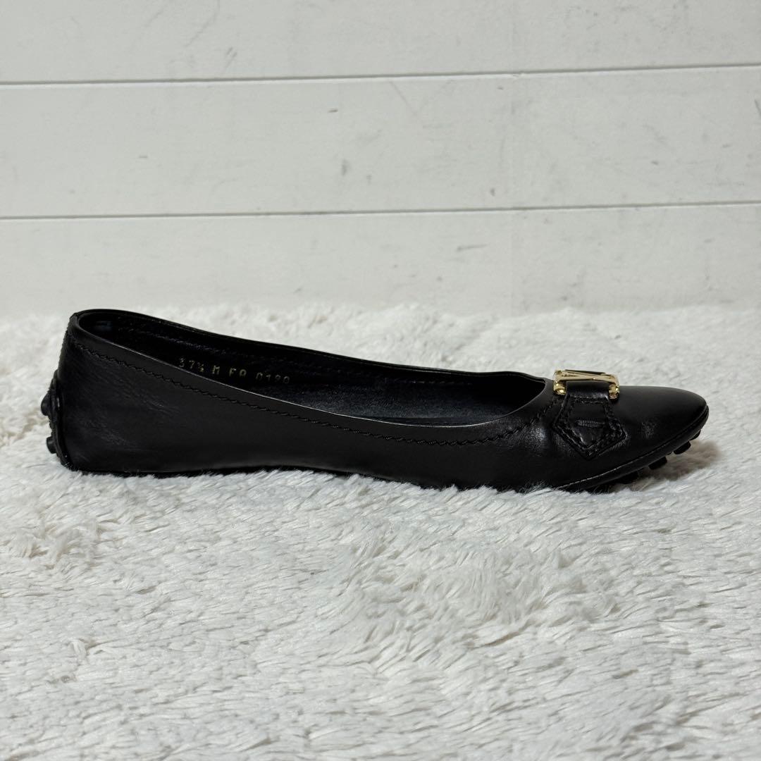 極美品✨ ルイヴィトン　パンプス　LVロゴ　ゴールド　レザー　黒　37 1/2