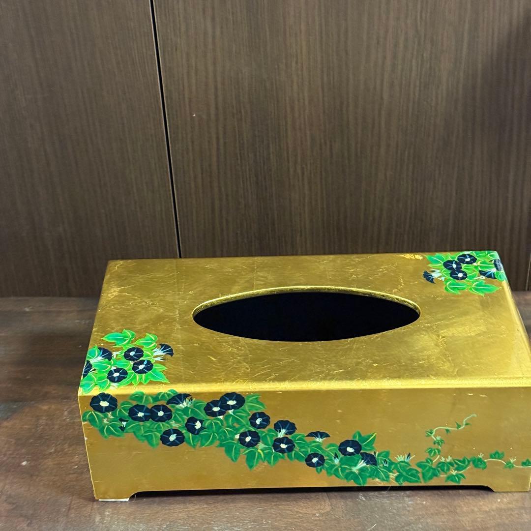 特製 漆絵ティッシュボックス　鈴木其一「朝顔」