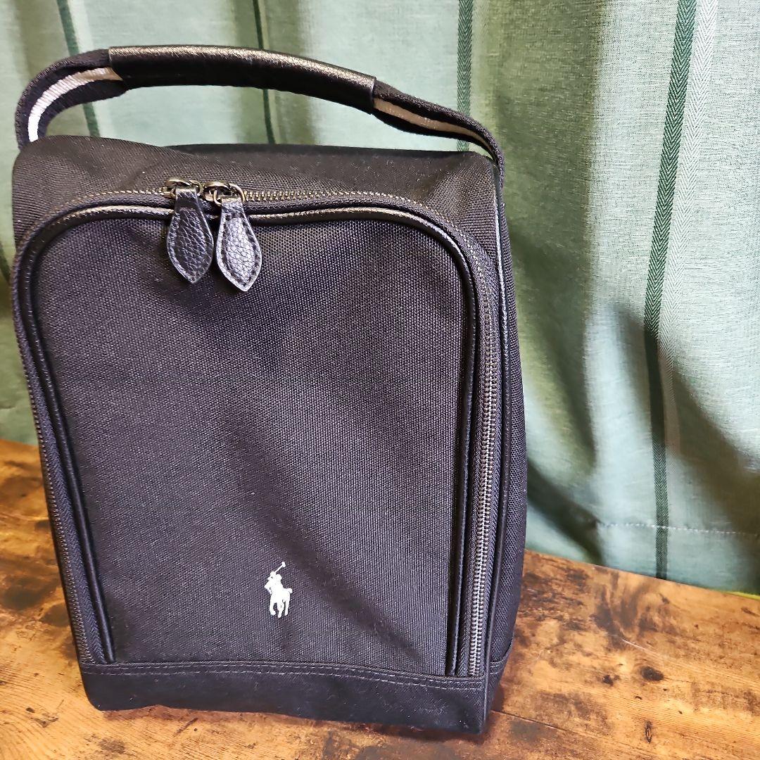 POLO ブラック 　ゴルフシューズバッグ