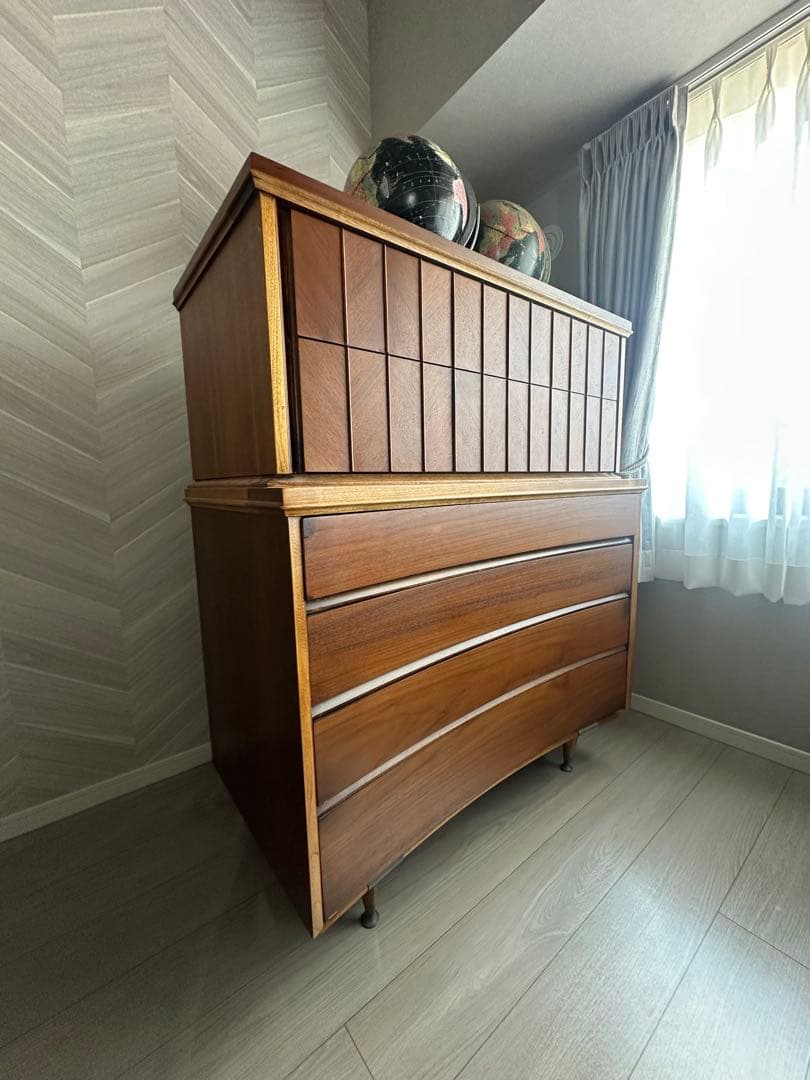 【最終値下】60s ビンテージ　ミッドセンチュリー ウォールナット材 6段タンス