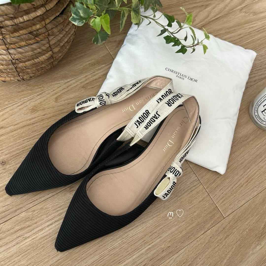 Diorディオール　ジャディオール　スリングバックフラットシューズ37　パンプス