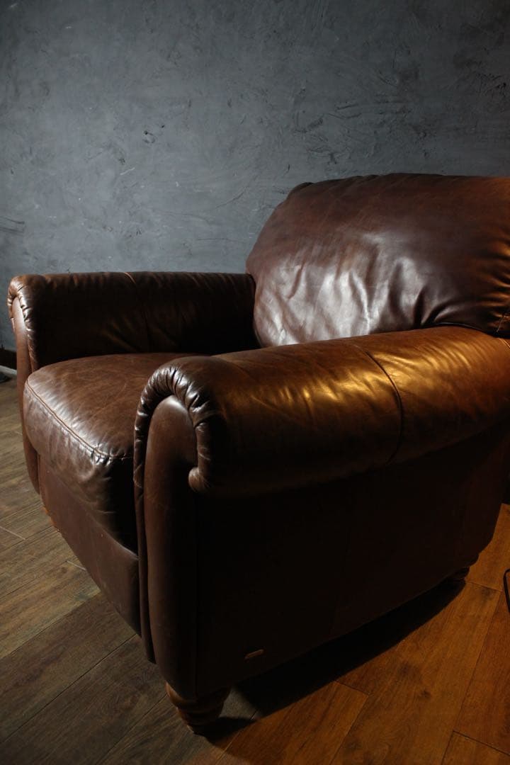 首都圏送無料〜　美　NATUZZI イタリア 本革　ヴィンテージ　ソファ　アーム