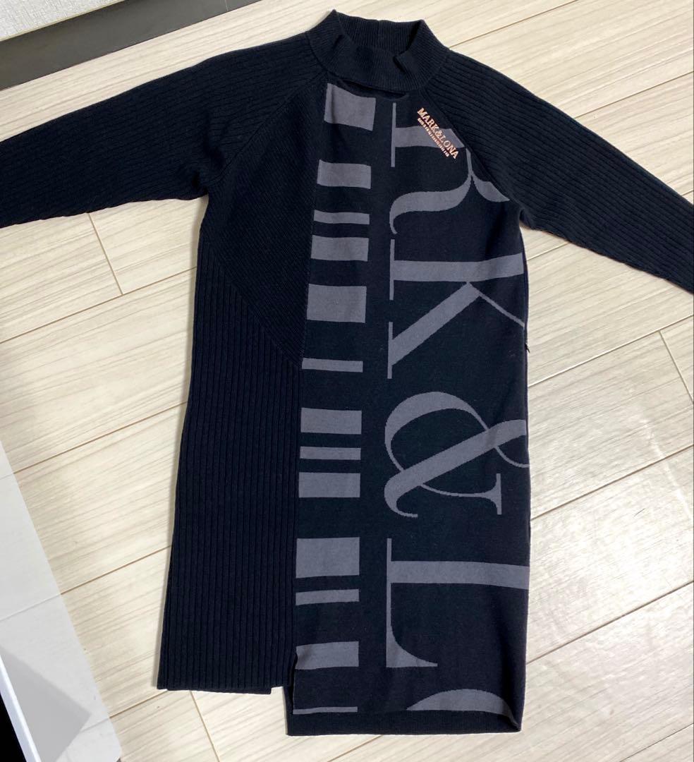 マークアンドロナ CODE ワンピース　モックネックニット　ゴルフウェア