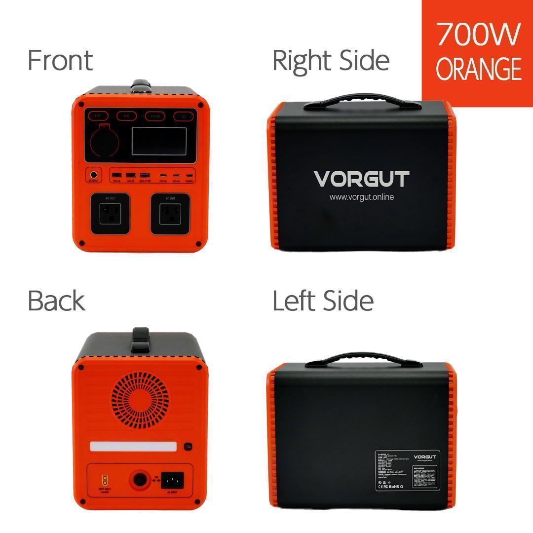 ポータブル電源　充電式　移動バッテリー 黒/オレンジ　p7　新品