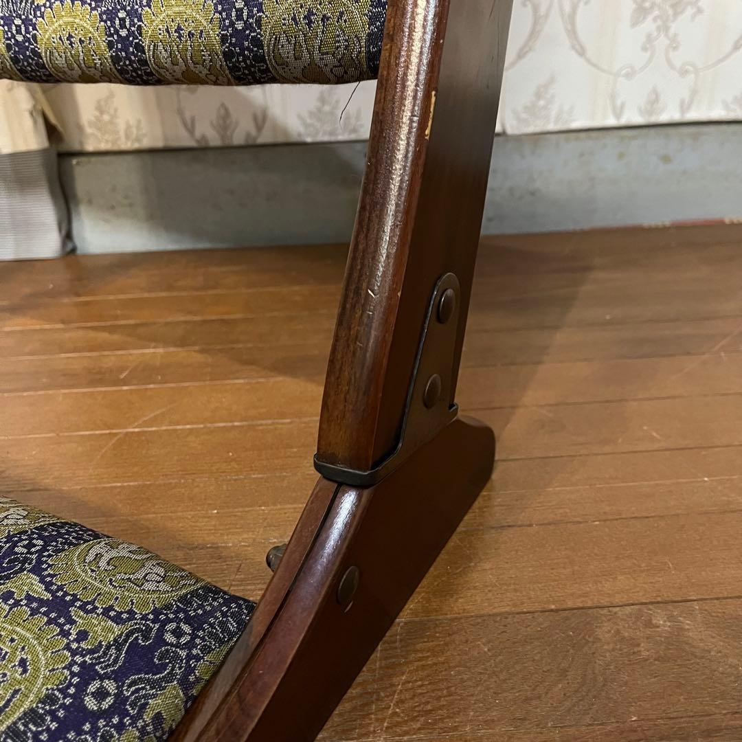 【アンティーク】昭和レトロ hikari 折り畳み座椅子 和風 座敷椅子 古道具