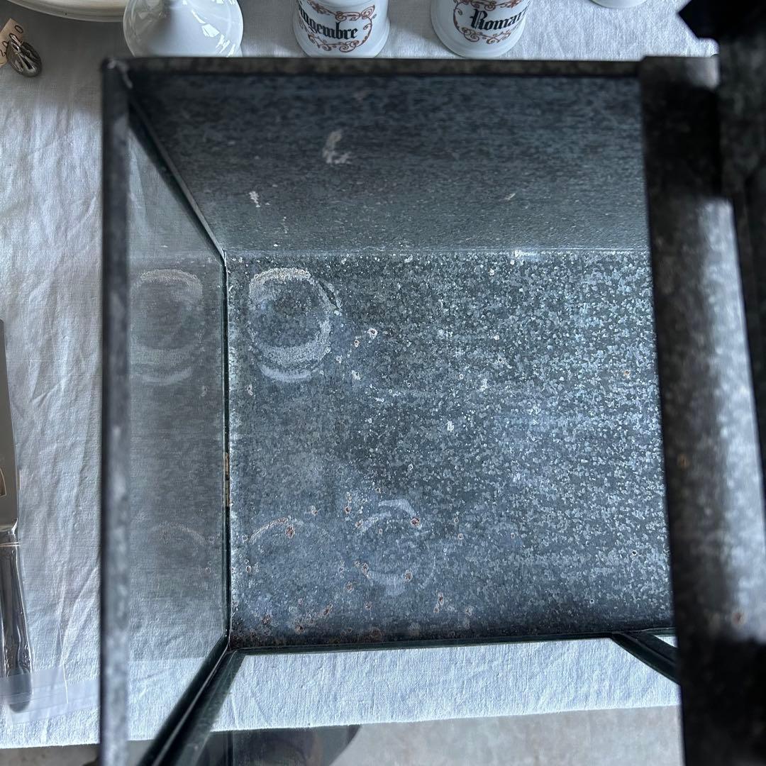 レア　フランスアンティーク　ブリキ　パンケース　ショーケース　両開　バタフライ式