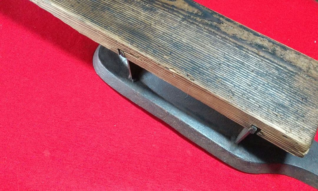 古道具 時代物 大型薬研 長さ約80cm 高さ約17.5cm幅約16.5cm