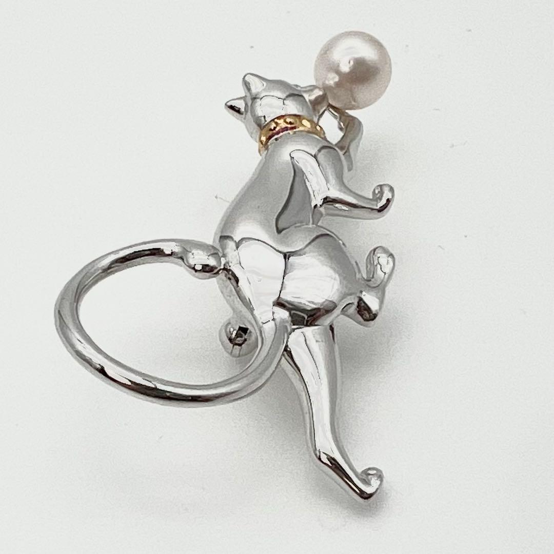 MIKIMOTO ミキモト ブローチ コサージュ パール 真珠 猫 キャット