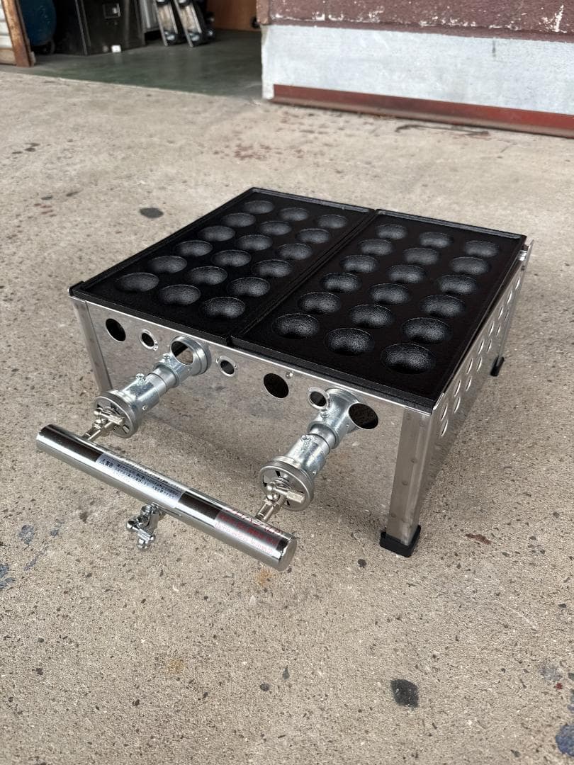 新品　業務用　たこ焼器　2連　大玉　18穴　プロパンガス　イベント　屋台⑴