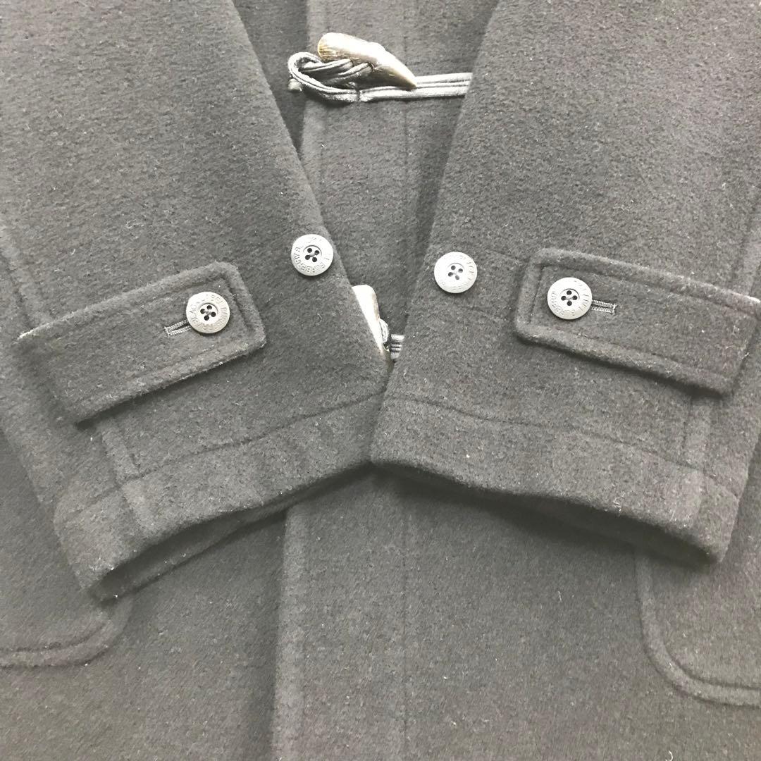 バーバリーブラックレーベル 黒 ダッフルコート ノバチェック L