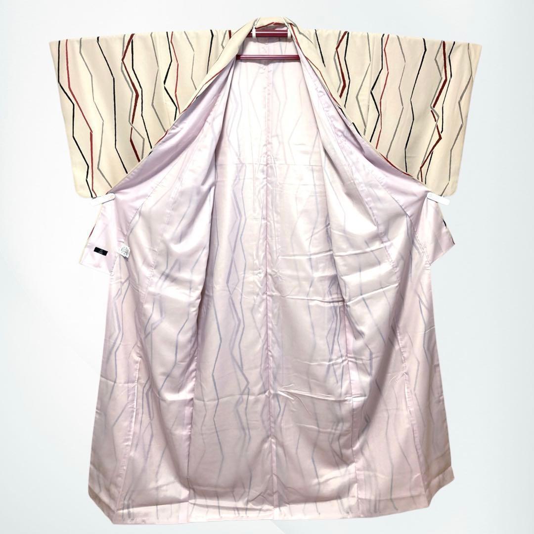 【美品✨】ヒロミチナカノ　洗える着物　小紋　惚色　縞　日本製　トールサイズ　R1