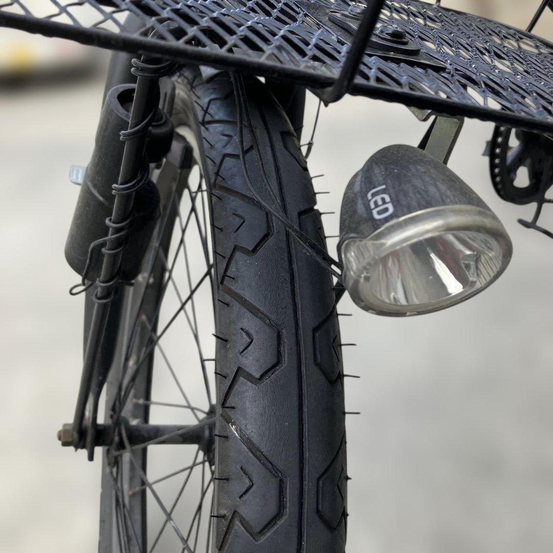 HOPPER 折りたたみ自転車 ブラック　20インチ　外装6段　ヘッドライト付き