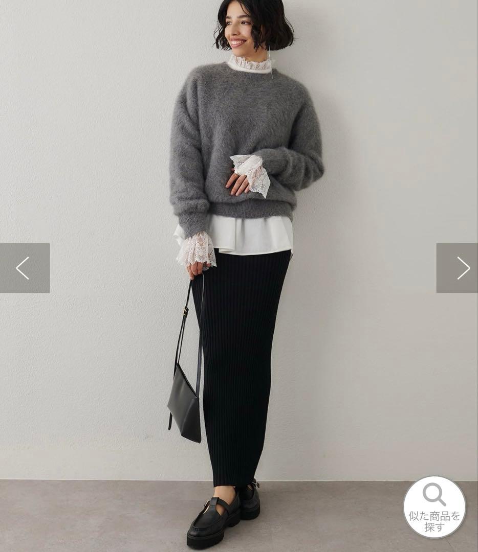 ウィムガゼットレースギャザーブラウス美品！
