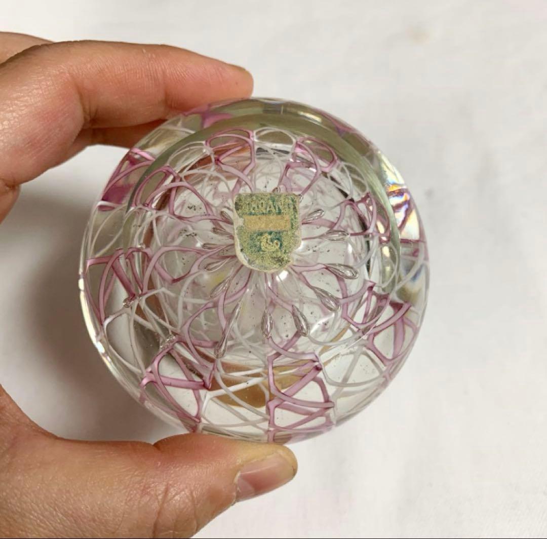 ムラノ社製　ガラスペーパーウェイト　ミルフィオリ　文鎮　クリスタル　ベネチアン