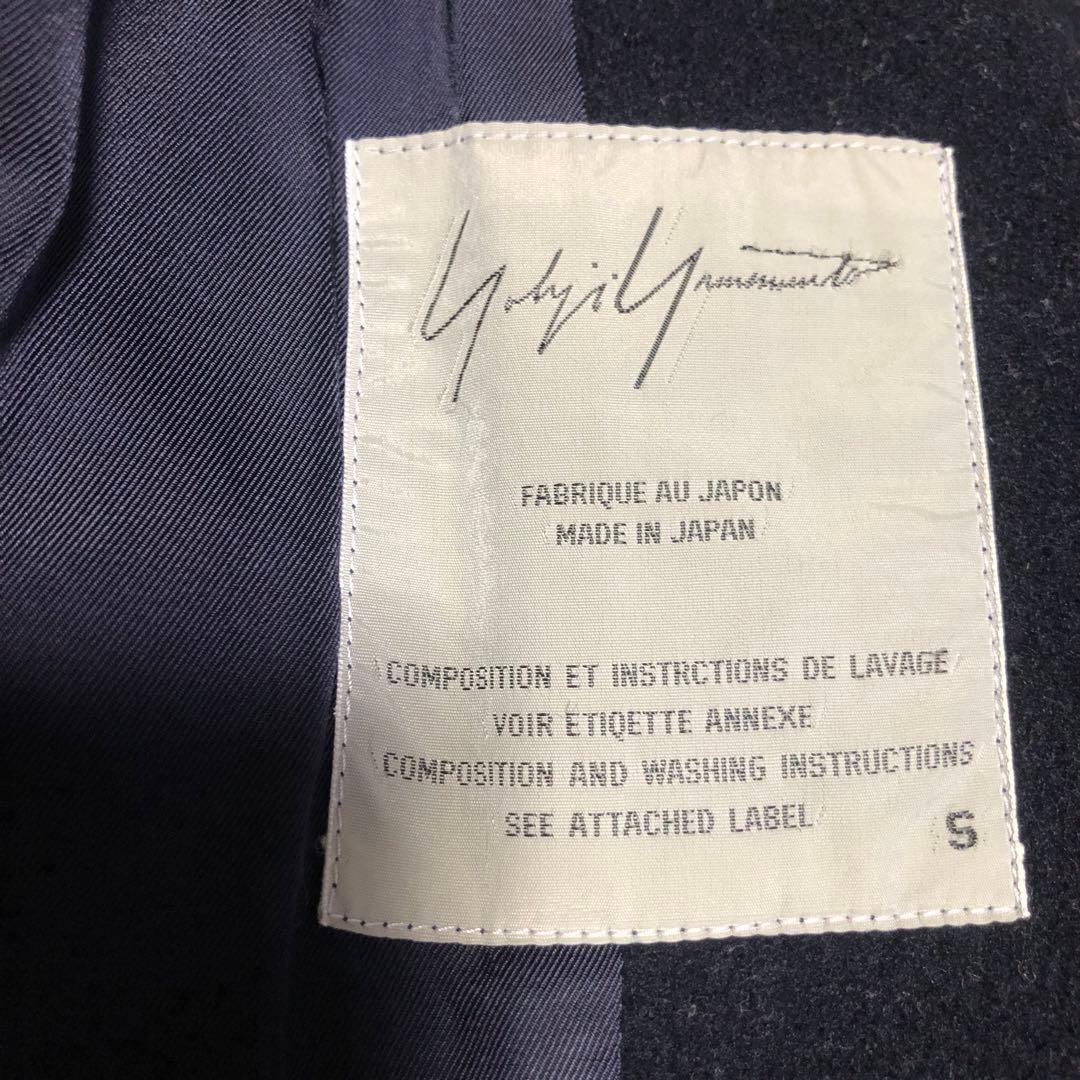 ヨウジヤマモト　ネイビー ウール混合 ピーコート