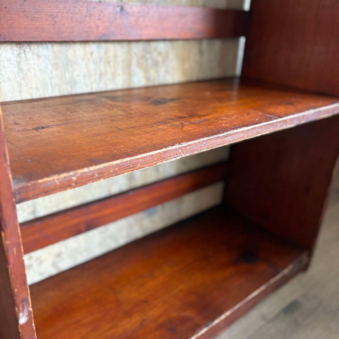 楔の本棚　3段　書棚　無垢材　オープンシェルフ　ラック　ヴィンテージ