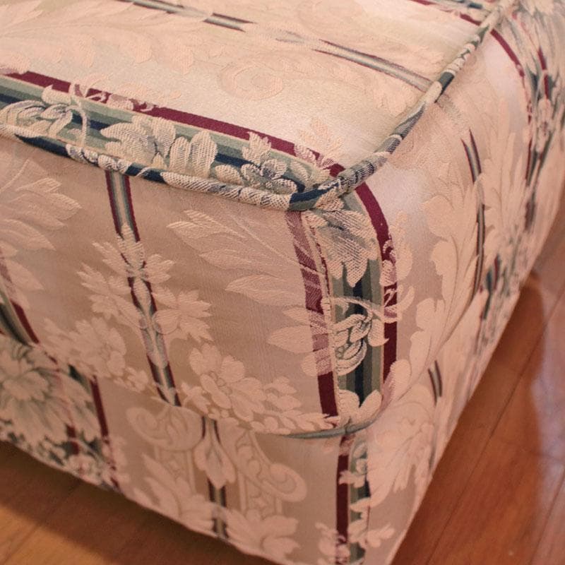 クラシック 花柄×ストライプ アメリカン ファブリックオットマン 622-004