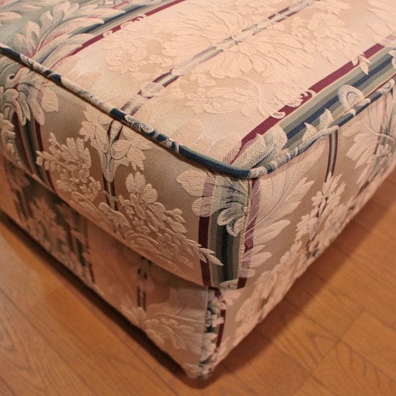 クラシック 花柄×ストライプ アメリカン ファブリックオットマン 622-004