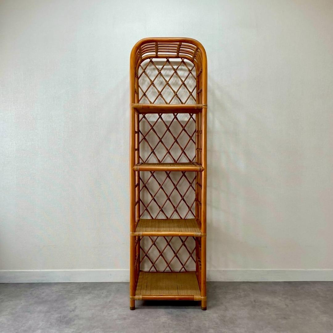 ヴィンテージ ラタンラック オープンラック 籐家具 収納 ナチュラル ビンテージ