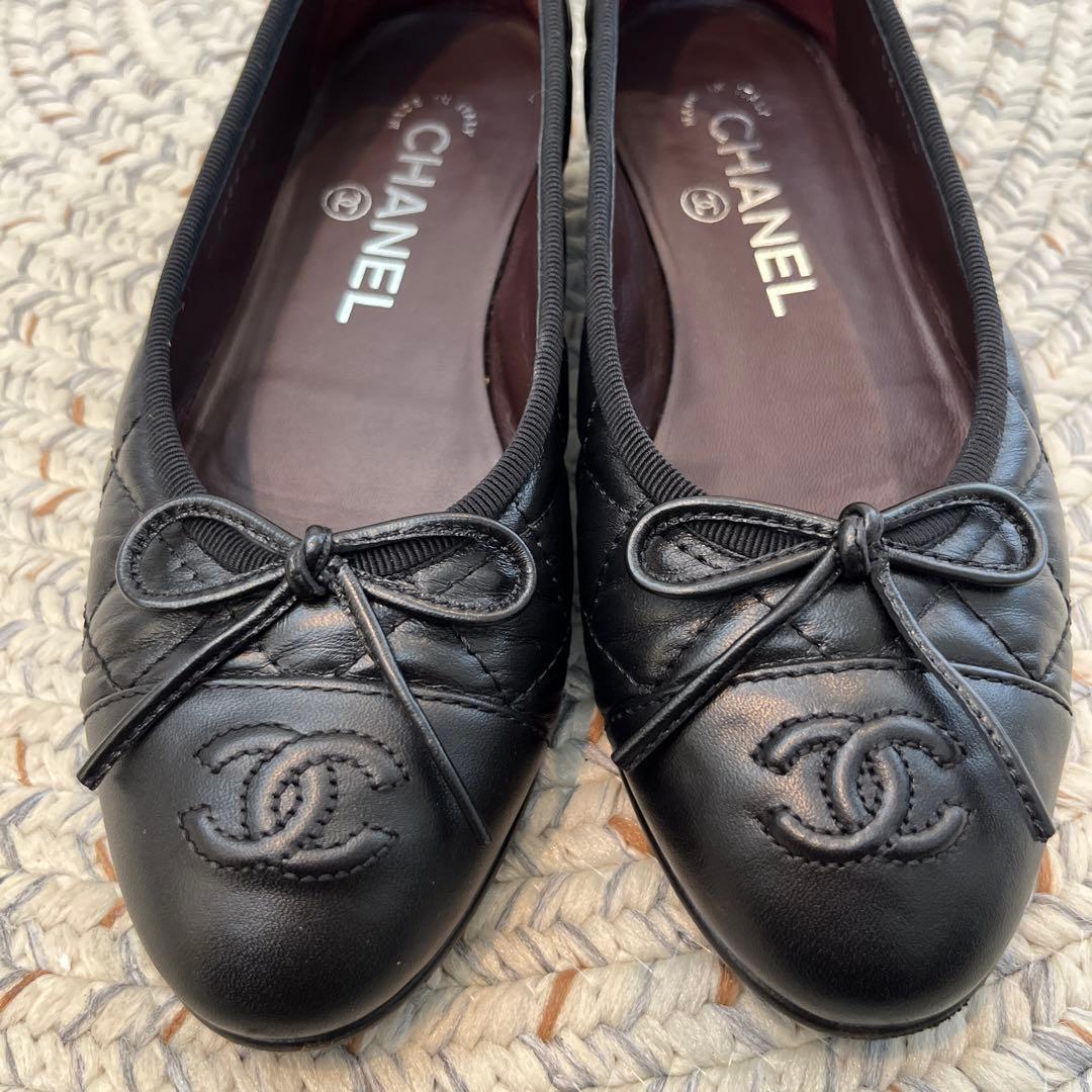 CHANEL ブラック バレエシューズ　34